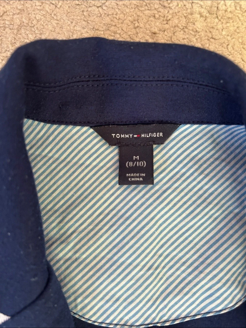 Tommy Hilfiger Navy Blazer with White Trim Piping